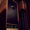 Fyne Audio Vintage Classic VIII floorstanding speakers with Vintage Five standmount speakers