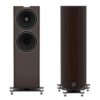 Fyne Audio F704 speakers in Piano Gloss Walnut finish – front and rear panels.