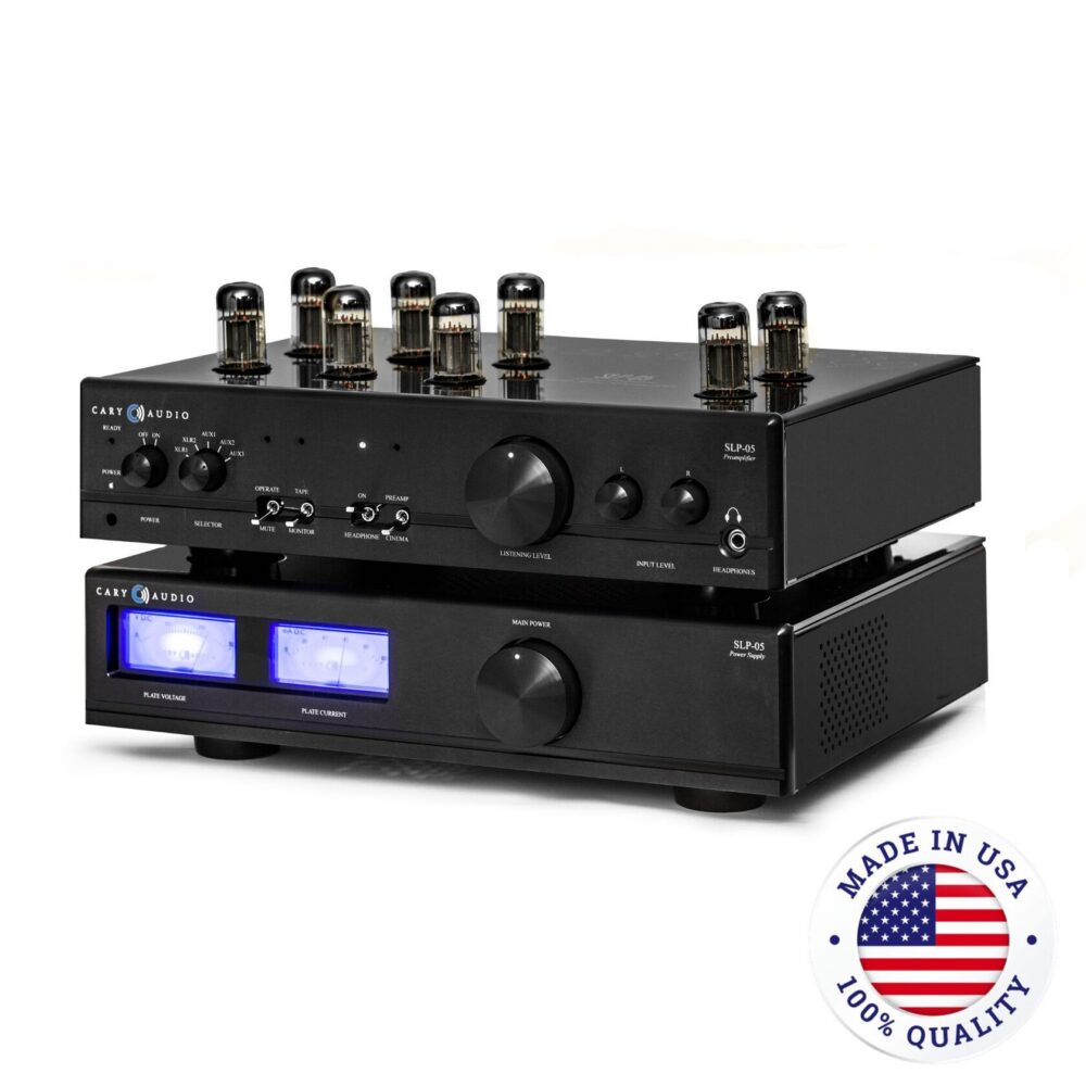 Main image of the Cary Audio SLP-05 flagship tube preamplifier. Made in the USA.