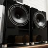 Fyne Audio F701 speakers in Piano Gloss Black finish – lifestyle photo