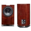 Fyne Audio F701 speakers in Piano Gloss Walnut finish – front and rear panels.