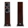 Fyne Audio F502SP speakers in Piano Gloss Walnut finish – front and rear panels.