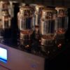 Cary Audio CAD-120 MKII with glowing vacuum tubes in operation.