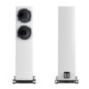 Fyne Audio F502SP speakers in Piano Gloss White finish – front and rear panels.