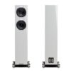 Fyne Audio F501SP speakers in Piano Gloss White finish – front and rear panels.