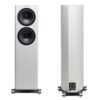 Fyne Audio F702 speakers in Piano Gloss White finish – front and rear panels.