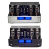 Two finish options of the Cary Audio CAD-120 MKII tube power amplifier – black and silver.