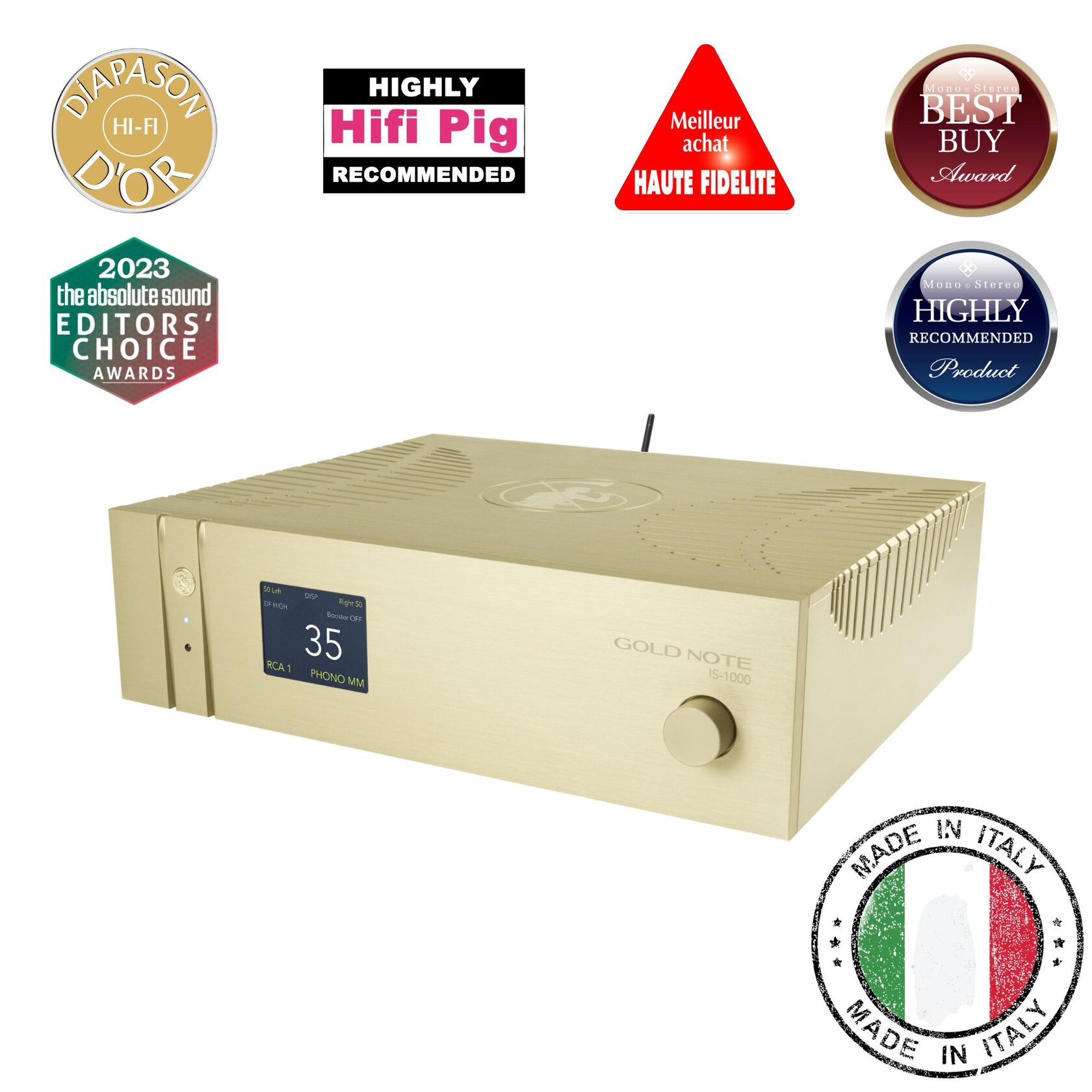 Gold Note IS-1000 – awards and Made in Italy