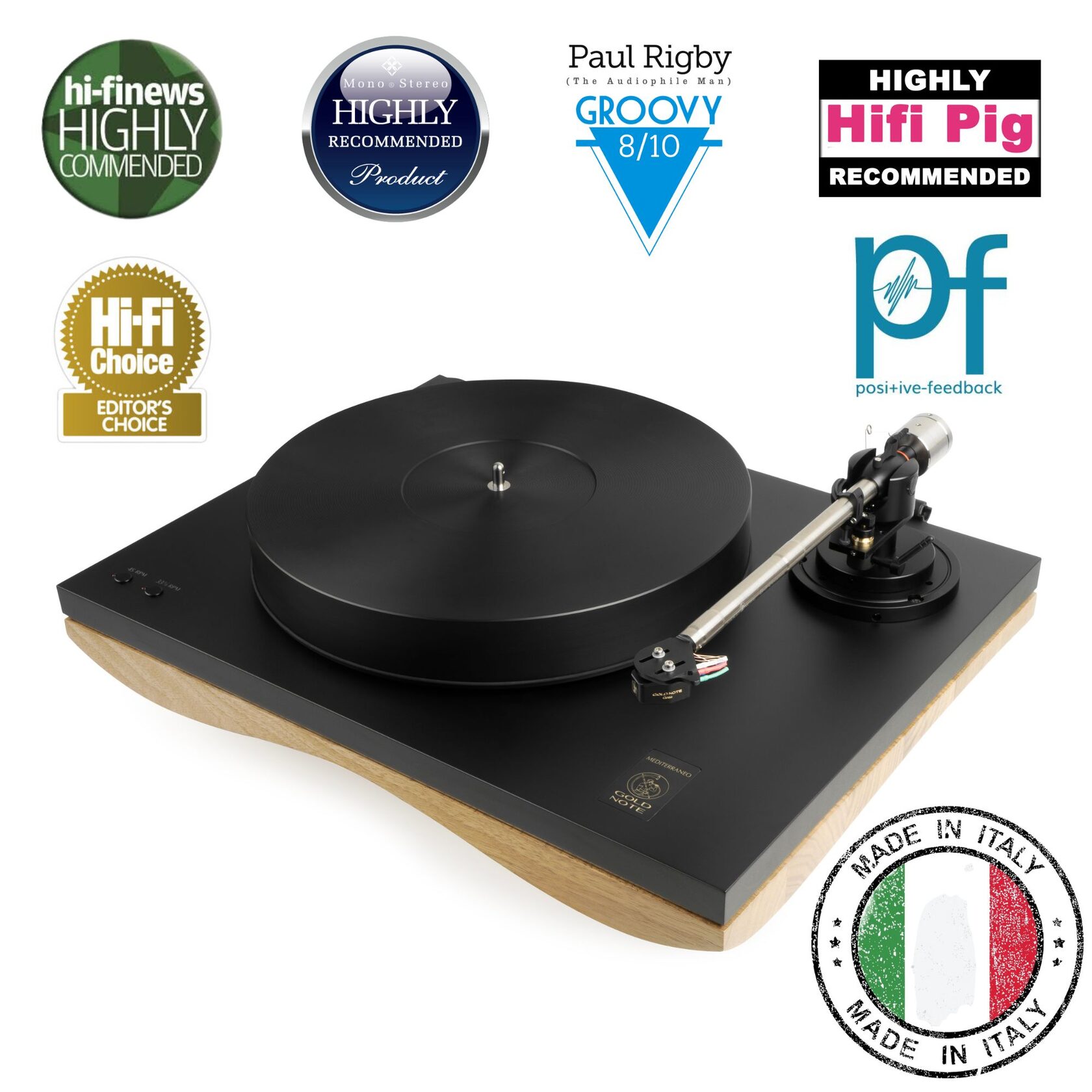 Gold Note Mediterraneo premium turntable – awards – made in Italy