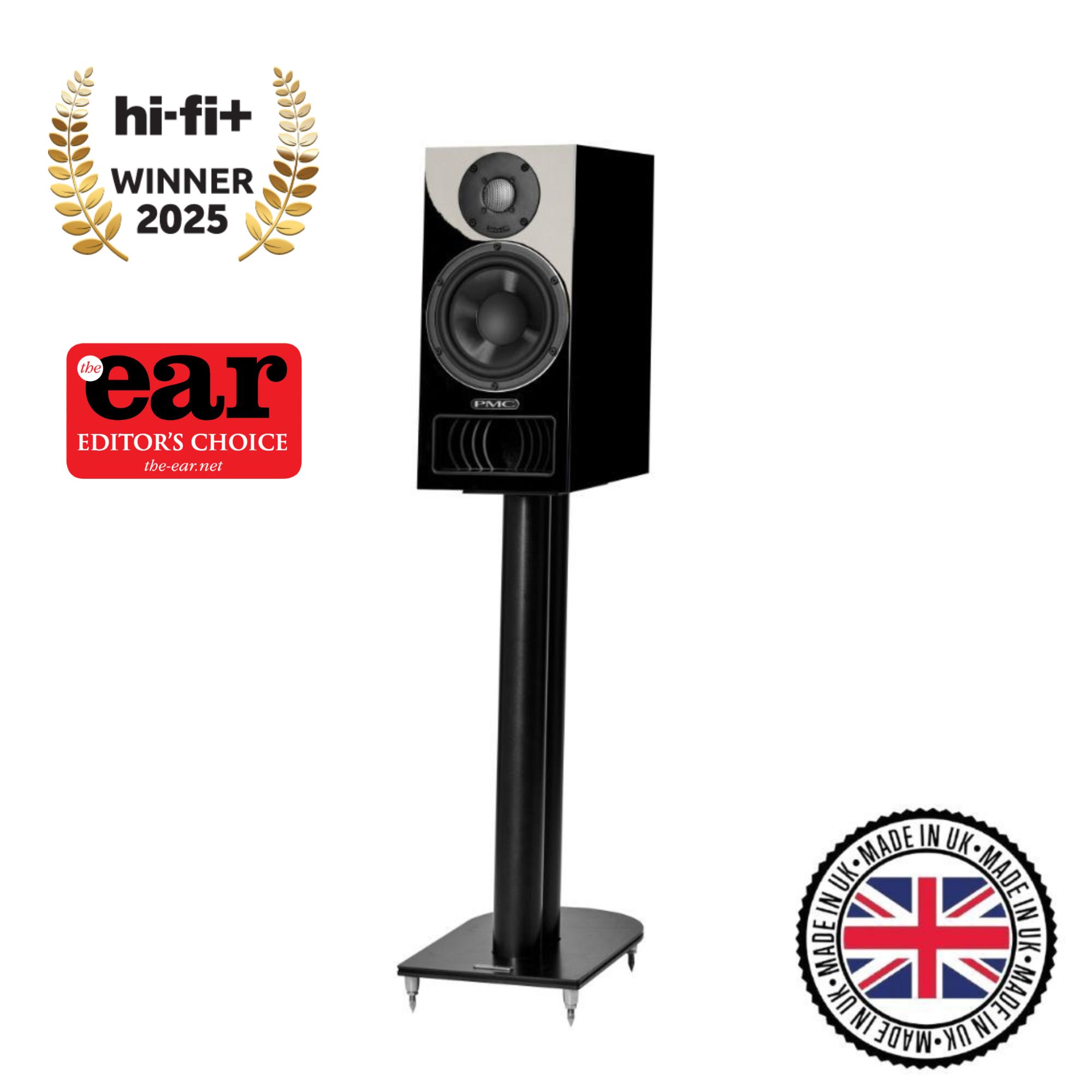 PMC active twenty5.22i loudspeaker – awards and UK logo