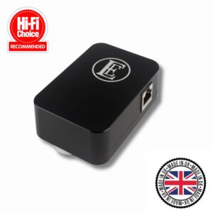 Main image of the English Electric EE1 Plus network noise isolator with awards. Made in Britain.