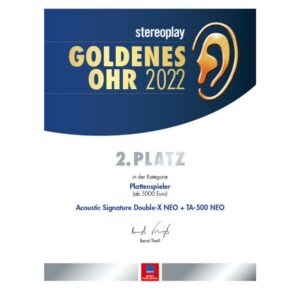 Stereoplay auhind Acoustic Signature Double X NEO plaadimängijale