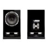 Fyne Audio F5S in Piano Gloss Black finish – front and rear views.