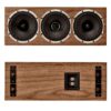 Fyne Audio F500S LCR in Natural Wood finish – front and rear views.