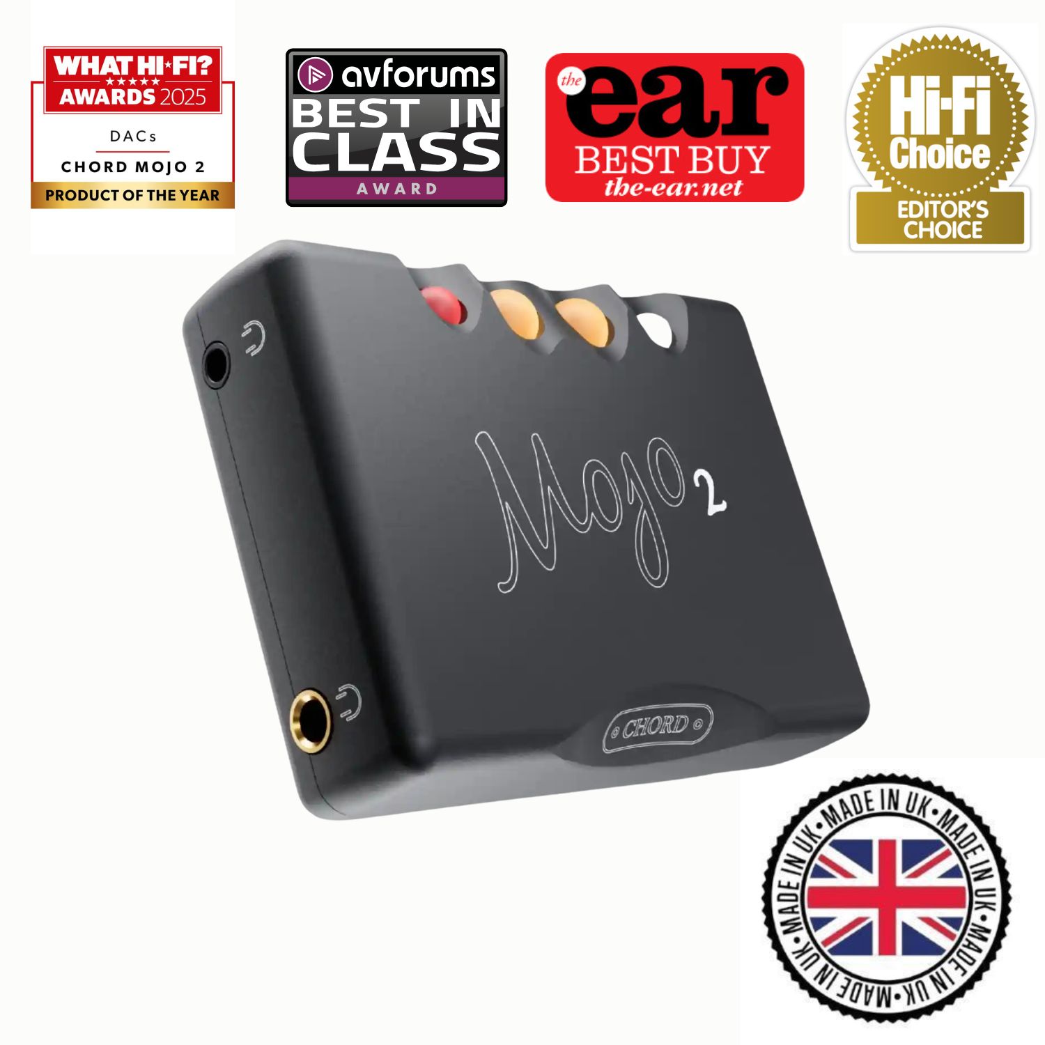 Chord Mojo 2 2026 versija su 4,4 mm lizdu – apdovanojimai. Pagaminta JK.
