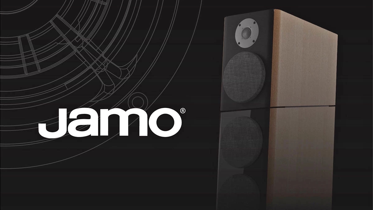 To mark the revival of JAMO brand with the new owners from China a JAMO floorstanding speaker is pictured with the brand's logo