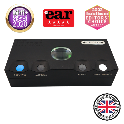 Main image of the compact Chord Electronics Huei phono preamp with awards. Made in Britain