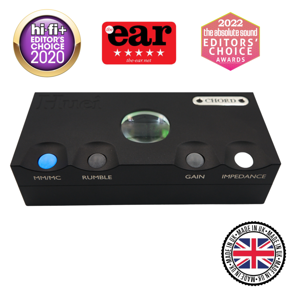 Main image of the compact Chord Electronics Huei phono preamp with awards. Made in Britain