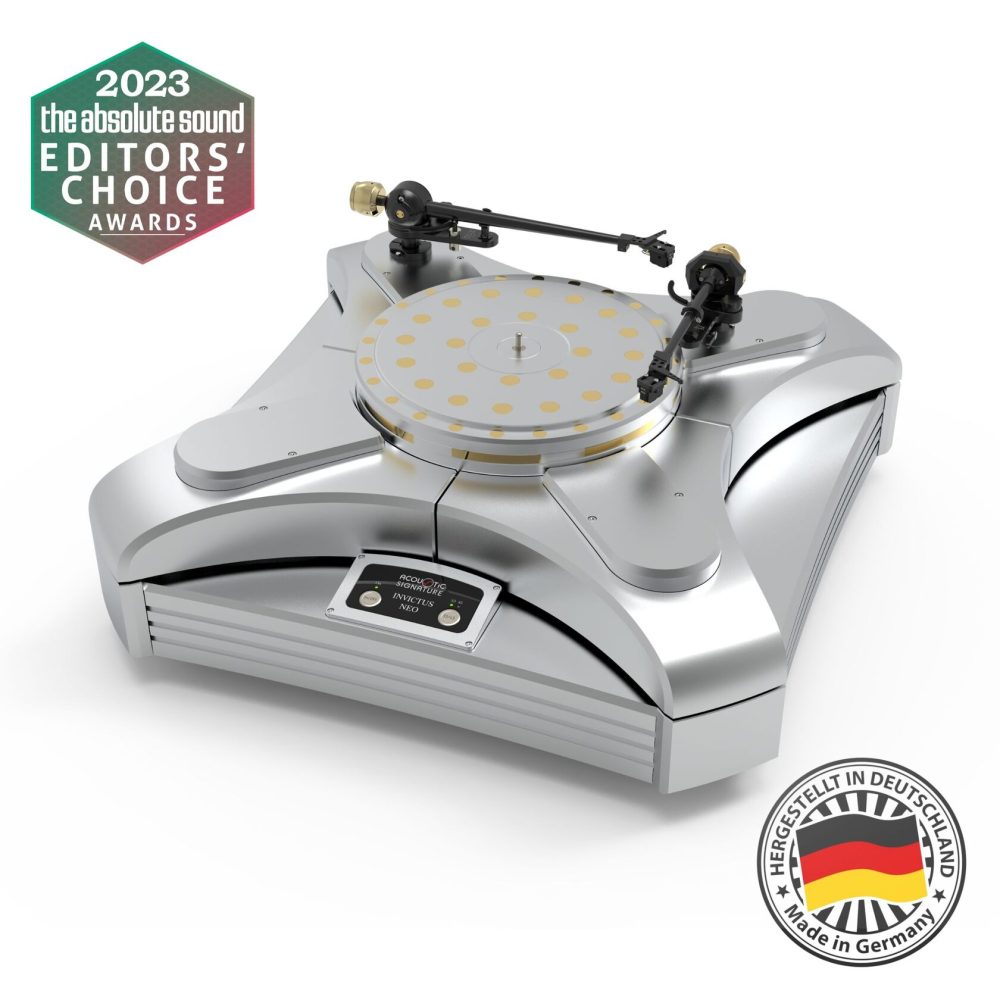 Acoustic Signature Invictus NEO flagship turntable – awards and germany logo