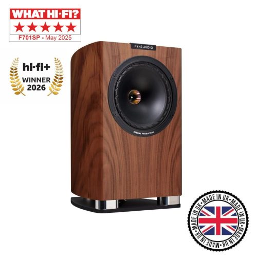Main image of the Fyne Audio F701SP High End standmount speakers with What Hi-Fi? award. Made in the UK.