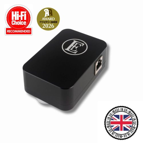 Main image of the English Electric EE1 Plus network noise isolator with awards. Made in Britain.